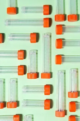 Top view laboratory samples arrangement