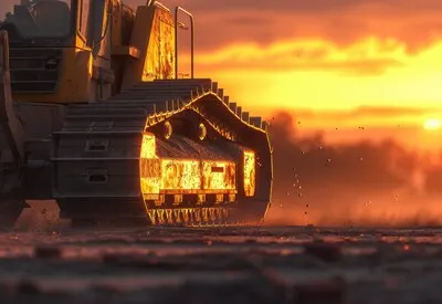 View of heavy machinery used in the construction industry