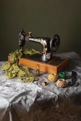 View of vintage sewing machine