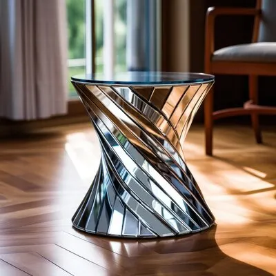 Close up on metallic flower vase
