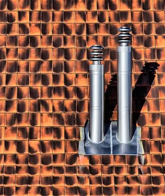 Gray stainless steel roof exhaust
