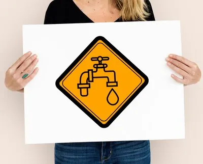 Faucet Water Tap Droplet Icon Sign