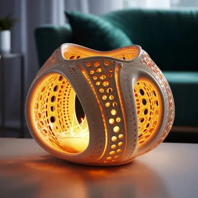 View of house lamp with futuristic design