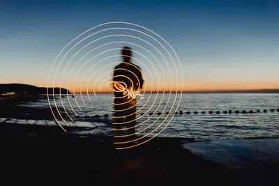 Spinning lights in the night