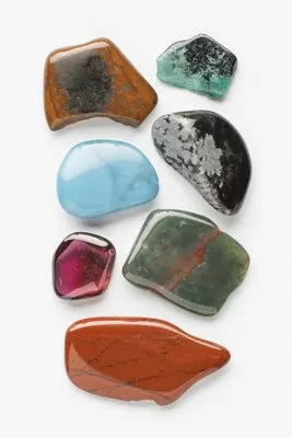 Top view colorful small stone collection