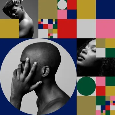 Colorful people collage design