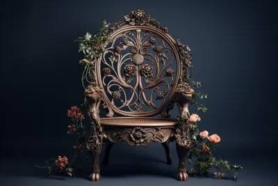 Ornate chair in art nouveau style