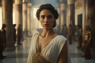 Portrait of ancient roman woman