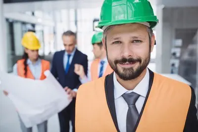 Confident architect smiling