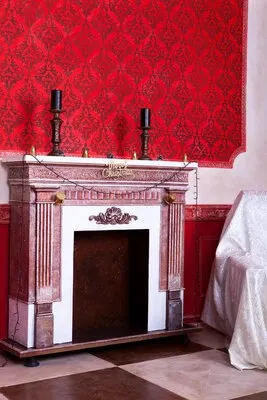 Christimas  interior in red vintage room studio shot