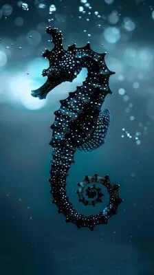 Wild seahorse animal in underwater environment