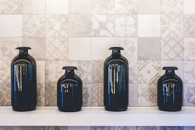 Empty black vase