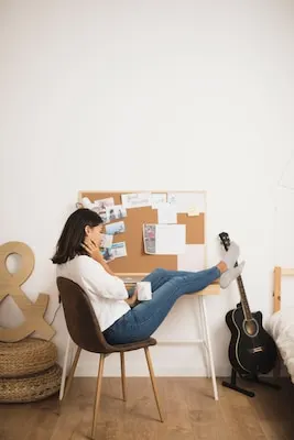 Woman relaxing and holding a coffee cup