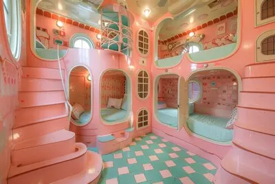 Soft pastel hues room for children