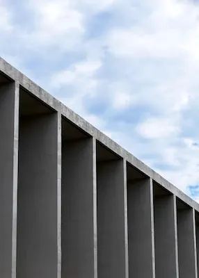 Side view of stone construction